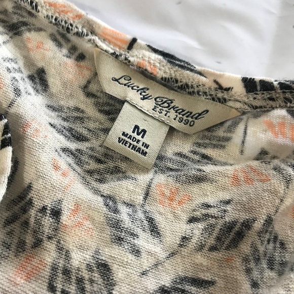 Lucky Brand Cream Linen Blend Embroidered Blouse - Picture 3 of 7